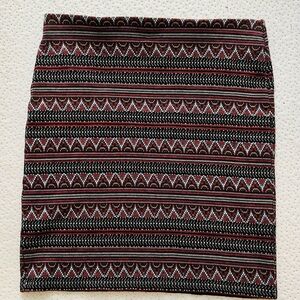 Promod black and maroon Patterned stretchy skirt